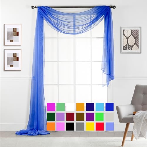 New Window Sheer Scarf Multifunction Voile Valance Window Treatment or Event Decoration Superior...