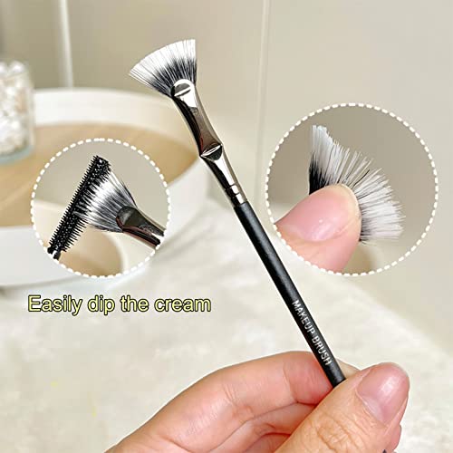 Saterkali Eyelash Brush Soft Professional Brow Brushes For Eyebrows Concealer Curling Eyelash Flat Head Lashes Extension Brush Makeup Tools Black #TOP1