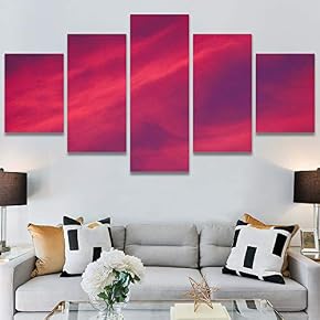 SIGNWIN 5 Panel Canvas Wall Art Abstract Colorful...