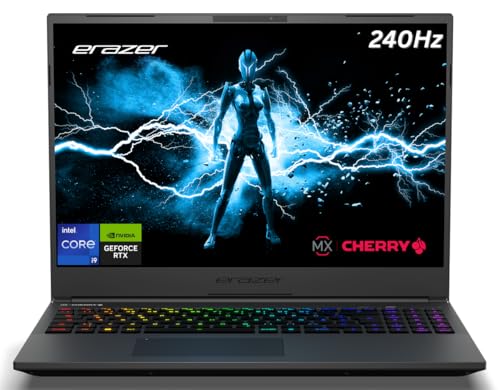 ERAZER Major X20 Gaming Laptop - Intel Core i9, 32GB RAM, 2TB SSD, NVIDIA GeForce RTX 4070, 16", 2560x1600 QHD+ Display (240hz) - RGB Mechanical Backlit Keyboard (Intel Core i9 / 32GB RAM / 2TB)