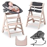 Chaise haute bébé evolutive : Hauteur et profondeur de l'assise et du repose-pieds réglables pour suivre la croissance de l’enfant ; robuste, supporte jusqu’à 90 kg