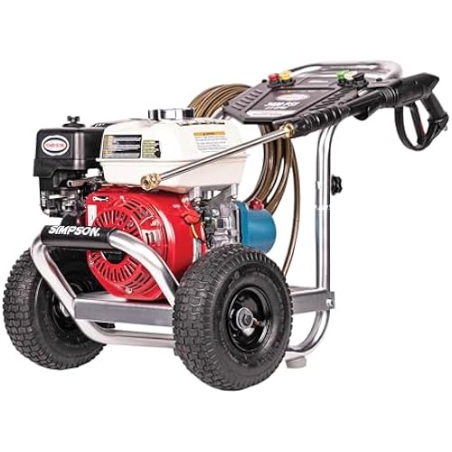 Simpson Cleaning 3400 PSI Gas Pressure Washer, 2.5 GPM Power Washer for Commercial Use, Honda GX200 Engine, 25-Foot Hose, Aluminum Series, 49-State (ALH3228-S)