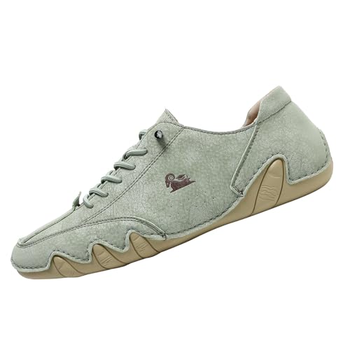 Zapatos Casuales Transpirables Slip-on de Punta Redonda para Uso Diario cómodos y Ligeros (Light Green, 37)