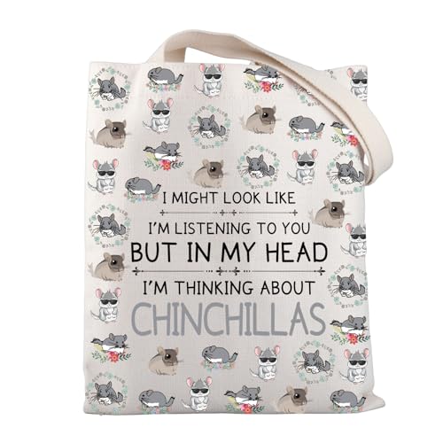 BNQL Chinchilla Gifts Tote Bag Chinchilla Lover Gifts Chinchilla Mom Gifts Funny Chinchilla Gifts Chinchilla Themed Gifts Bag (chinchilla tote bag)