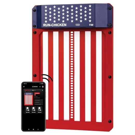 RUN-CHICKEN Door (USA Special) Automatic Chicken Coop Door Opener with Timer, Programmable Light Sensor, Battery Powered, Delay Options, Aluminum Door, Automatic Chicken Door Opener Model T50