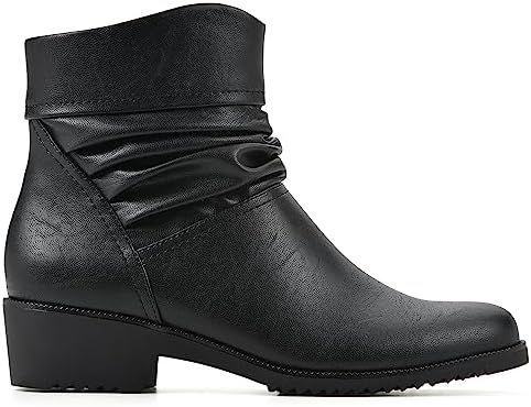 CLIFFS BY WHITE MOUNTAIN Women's Shoes Durbon Block Heeled Ankle Bootie, Black/Smooth, 7.5 M | Image 2
