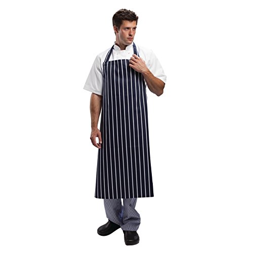 Image of Whites Chefs Clothing A662 Whites Butchers Waist Apron with Navy Stripe, X-Large