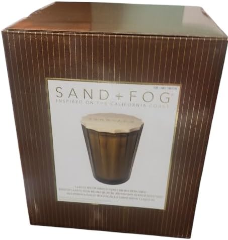 Sand & Fog 57oz Scented Soy Wax Blend Glass Scalloped Candle with Rubber Wood Lid Made with Essential Oils (Ocean Mist)