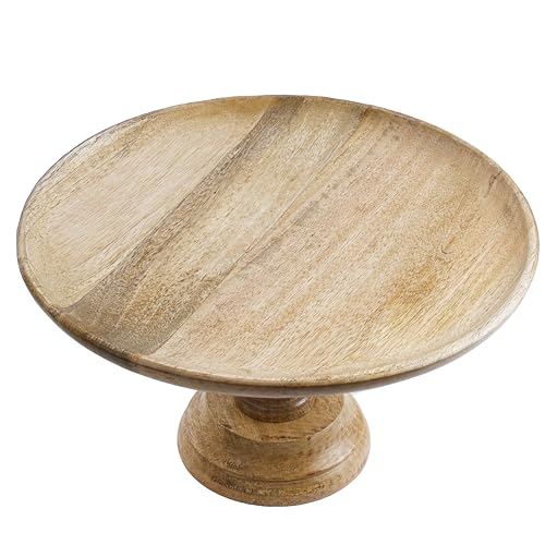 Rustic Wooden Cake Stand, Pedestal Design, Natural Wood Elevate your dessert presentation with this beautifully crafted wooden cake stand