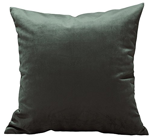 TangDepot Super Soft Velvet Throw Pillow Cover 18x18 Dark Silver