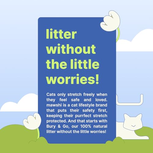Image of bury & go by mawshi Herbal Cat Litter 5kg, 100% Biodegradable & Toxin Free, Natural Bentonite, Long Lasting Odour Control,3X Stronger Absorption, Dust Free, Low Tracking, Safe for Adult Cats & Kittens