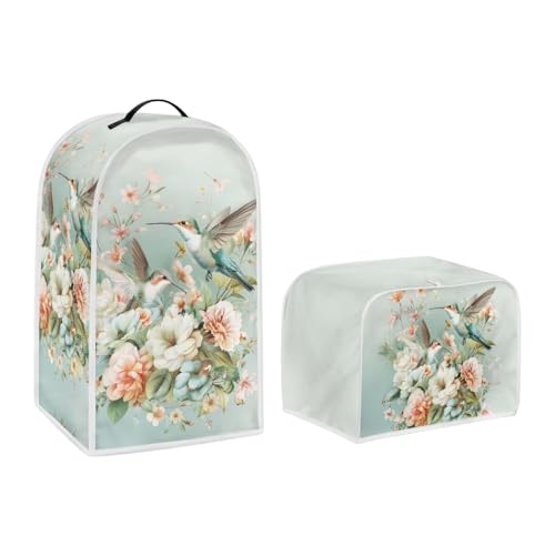 Hummingbird Toaster Cover Blender Cover Set Flower Kitchen Appliance Accessories Washable Coffee Maker Protection Dustproof Washable