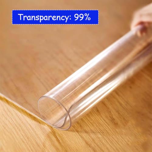 Nappe de table en PVC transparent 2mm rectangle protection 75x90cm - 7