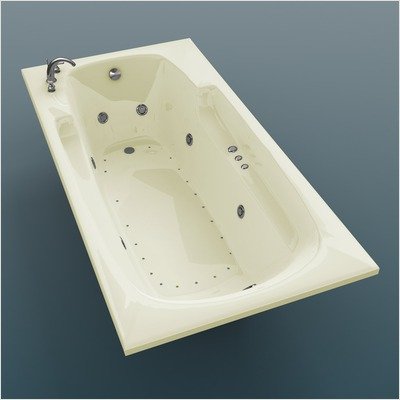 Anguilla 42 x 72 x 23\" Rectangular Air and Whirlpool Jetted Bathtub Color/Trim / Tile Flange / Front Skirt / Drain: White / Brushed Nickel / Yes / Yes / Right