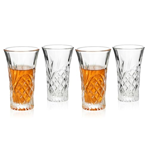 BCnmviku 4Pack Shot Glasses 65ML/2.2OZ Tequila Glasses Heavy Base Cordial Glasses