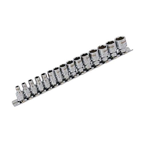 15 pc Xi -On 1/4"" Drive Shallow Socket Set - Nut & Bolt Extractor 4 - 14mm