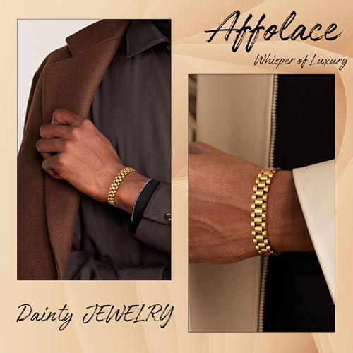 Bracelet for Men, Dainty Sterling Silver/Gold Plated Bracelet Non Tanish Christian Men's Bracelet Hand Chain Bracelet Chain Link Bracelet Simple Watch Band Design Dad Gifts4