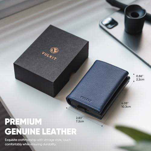 Image of VULKIT Pop up Wallet Minimalist Cash Wallets RFID Blocking Leather Smart Credit Card Holder with Magnetic Closure for Men