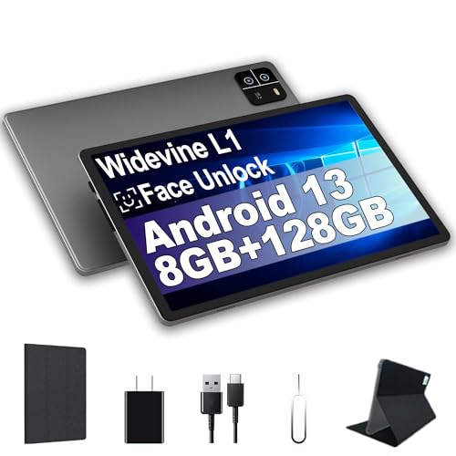 Image of Android 13 Tablet, 10.1 Inch Android Tablet, 8GB RAM 128GB ROM 1TB Expand, Octa-Core Processor, 1280x800 IPS HD Touchscreen, 8000mAh Battery,GPS, 5G WiFi,4G LTE,Bluetooth (Dark Grey)