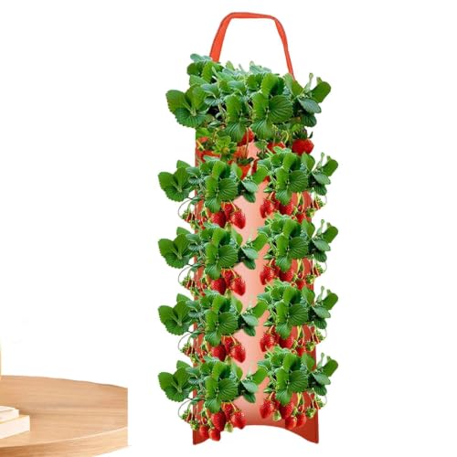 Bolsa de cultivo para fresas y verduras de tela resistente para huerto en casa 7