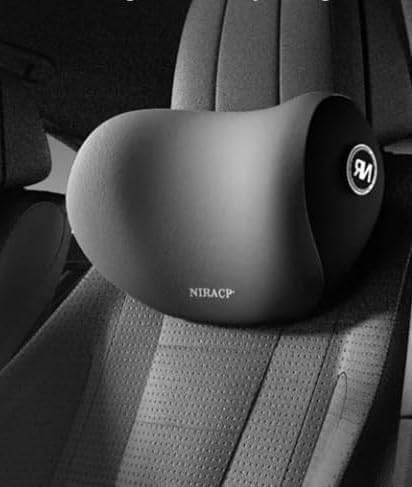 CartsCorner Car Neck Pillow Neck Pain Relief for Long Drive Car Seat Back Head Rest Memory Foam Pillow for Driving with Adjustable Strap,and Breathable Removable Cover (Black)-image-25