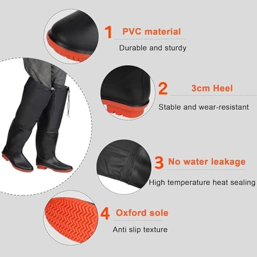 Pantalón de pesca de 23,6 pulgadas impermeable y fácil de poner 4