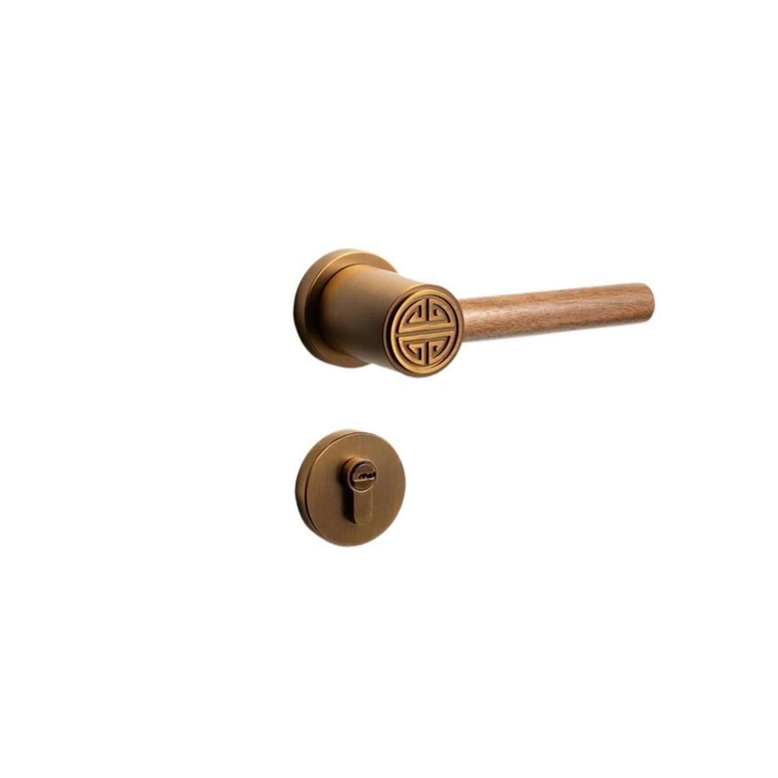 BSAXITHZB Retro Bedroom Silent Split Door Lock Handle(Yellow Bronze-Silent)