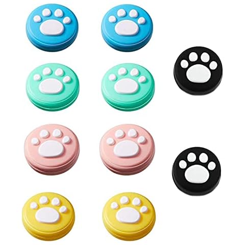 rutschfest Joystick Kappen Katzenkralle Daumengriffkappen Silikon Cover Abdeckung Der Joystick-Griffkappen Joystick-Kappen für Nintendo Switch/Lite Joy-Con Controller Zubehör, Niedliche Katzenpfoten Cover