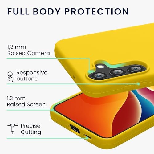 kwmobile Case Compatible with Samsung Galaxy S25 FE Case - TPU Silicone Phone Cover with Soft Finish - Radiant Yellow — view 3