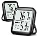 Antonki 2 Pack Room Thermometer for Home, Hygrometer Indoor Humidity Meter Gauge, Digital Temperature and Humidity Sensor Monitor for House, Terrarium, Incubator, Greenhouse - Battery Included