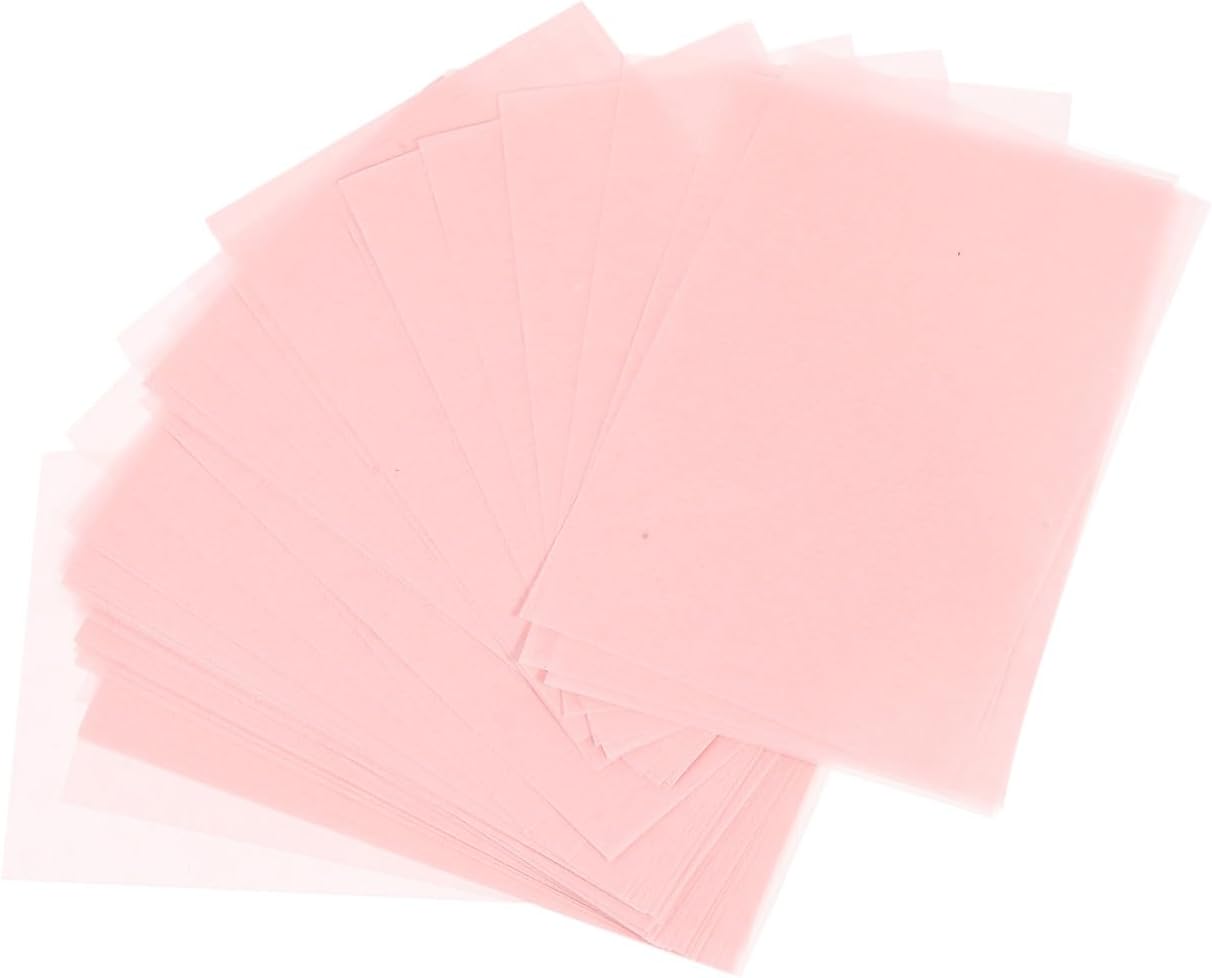 NOLITOY Oil Absorbing Facial Tissues 2 Sets 200 Sheets Plant Pink Blotting Paper for Oily Skin Face Oil Control and Makeup Touch-up