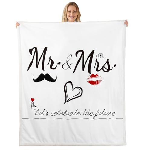 Mr Mrs Couples Fleece Throw Blanket 50x60