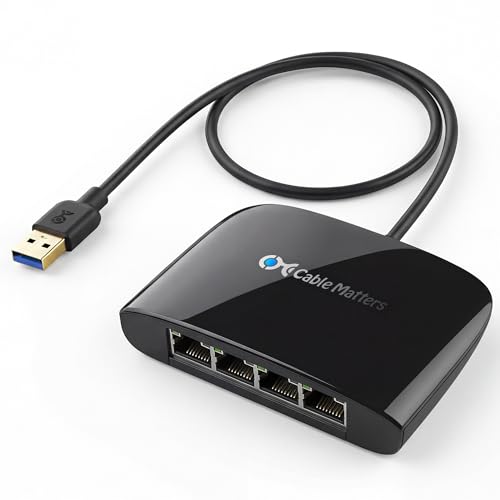 Cable Matters USB 3.1 to 4-Port Gigabit Ethernet Switch (USB to Gigabit Ethernet Adapter) for Laptops and Switch Gaming Console