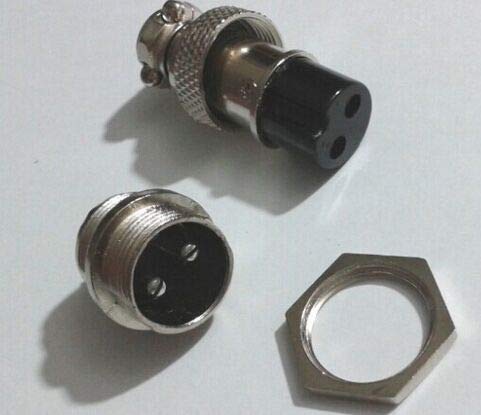 20 Set 2-Pin XLR 16mm Audio Cable Connector Chassis Mount - (Cable Length: 0.2m)