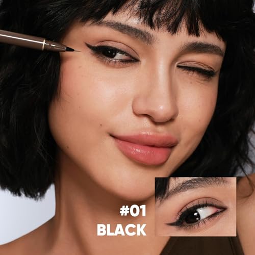 Image of JUDYDOLL Ultra-Fine Liquid Eyeliner-Precision Tip for Wing Line, Smudge-Proof, Quick-Drying, Waterproof, Easy to Get Inner Corner Lined, Hooded Eyes-Friendly (#01 Black)
