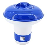 Fácil de flotar: el dispensador de pastillas de cloro puede flotar fácilmente en la superficie de la piscina para distribuir el cloro de manera uniforme sin preocuparse por el contenido de cloro en su piscina. La tapa de cierre mantiene las pastillas de cloro seguras y ofrece una experiencia de piscina más segura y agradable
