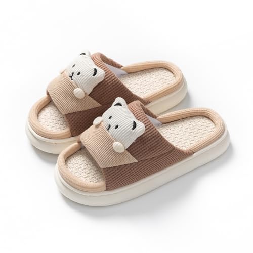 Bear Slippers Women's Cute Home Slippers Room Bear Cotton Sandals Home Use Cute Indoor Outdoor Soft Slippers