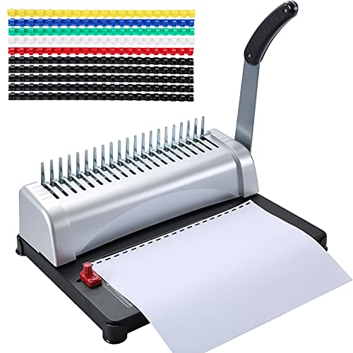 Authentic Crazy Deals FLK Tech Binding Machine with Starter Combs Set for A4-21 Hole / 450 Sheets Paper Punch Binder (1)