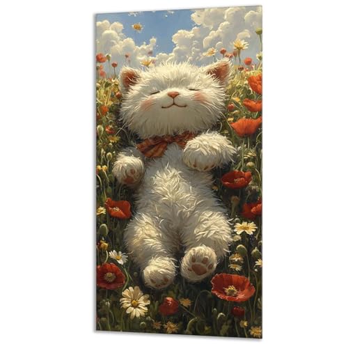 ペイントバイナンバー デイジー 猫 Paint by Numbers アクリルペイント キット DIYペイント 大人 子供の塗り絵 キット 数字 キャンバスアート ブラシとアクリル絵の具が入 大さい 油絵セット オフィス インテリア リビング装飾, クリス