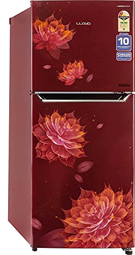 Image of Lloyd 276 L 2 Star Inverter Frost Free Double Door Refrigerator (GLFF282ASRT1PB, Sakura Red)