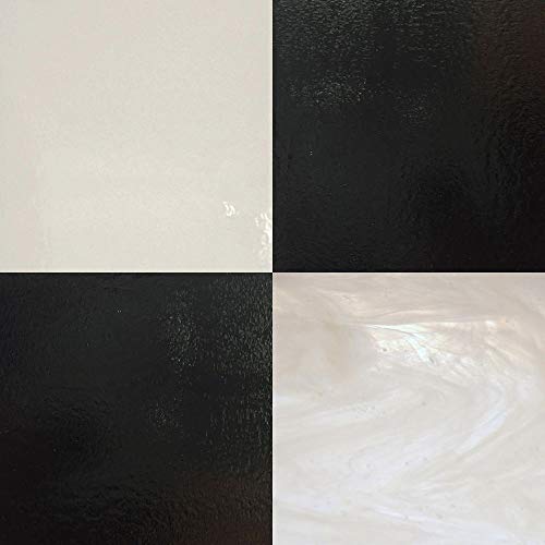 Black & White Stained Glass Sheets and Mosaic Tiles (8x10)