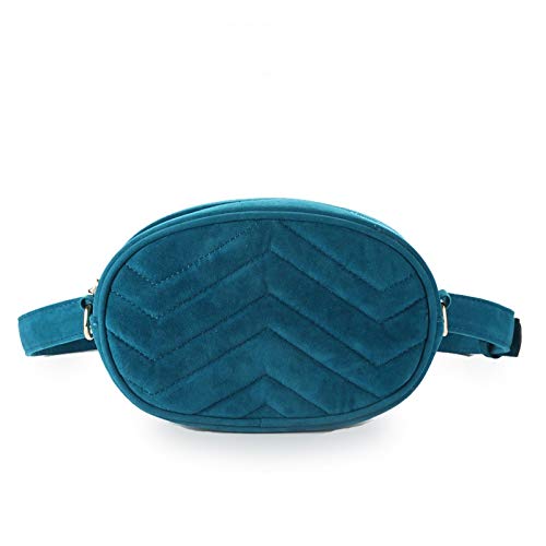 MOLUO Moda Bolsa de Cintura de Las Mujeres de la Cintura de la Correa Paquetes de Fanny Bolsos for Las Mujeres Pana del Bolso de la Cintura Riñonera (Color : Blue)