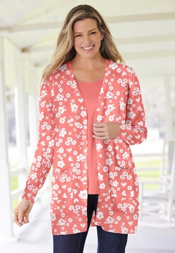 Woman Within Plus Size Perfect Longer-Length Cotton Cardigan4
