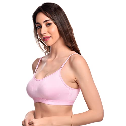 Image of FINE GIRL Women's Cotton Non-Padded Non-Wired Sports Bra Combo (Pack of 3)