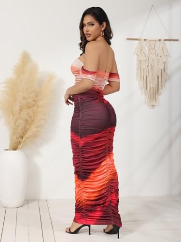 Robe longue moulante sexy épaules dénudées pour un dîner romantique chic - 4