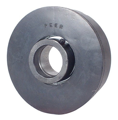 Peer Bearing LRCR-12L Rubber/Cast Iron Interliner, Narrow Inner Ring, Set Screw Locking Collar, Single Lip Seal, 3/4" Bore, 1-13/16" Cylindrical OD, 1-3/8" ID