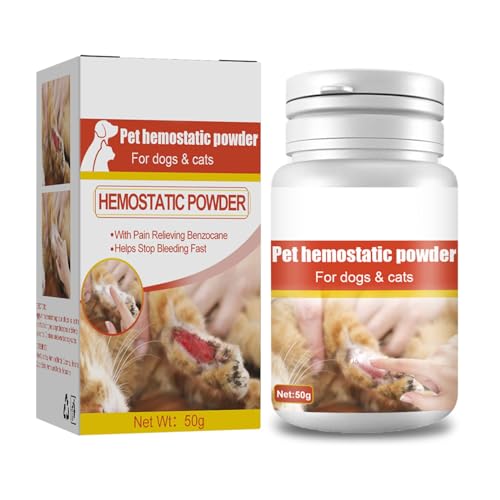 DIIOOMIEEU Blutstopfenpuder, sicher für Hunde und Katzen, Blutstopper, Welpenhaus, Berufsbedarf, traumatisches Pulver, 50 ml