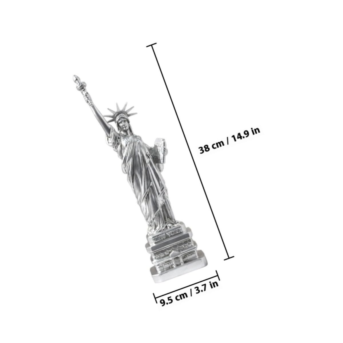 iplusmile Statue Liberté Robuste et Sécurisée en Résine Synthétique Argentée, Décoration Chic et Délicate pour Bureau ou Maison Ornement Créatif pour Intérieur