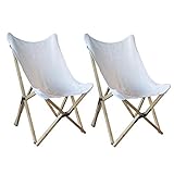 Buffalo Tools BFCBCW Butterfly Chair Folding Canvas, White