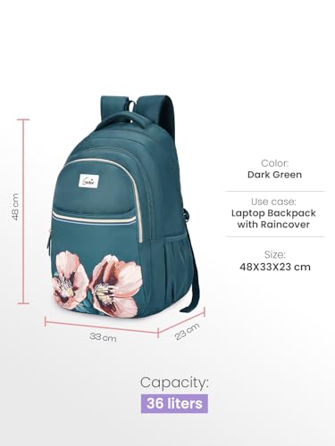 Image of Genie 19 inch Laptop Backpack for Women & Girls | Spacious Office, College & Travel Bag | Water Resistant, Multi-Compartment with Padded Laptop Sleeve